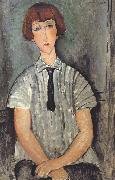 Amedeo Modigliani Young Woman in a Striped Blouse (mk39) painting